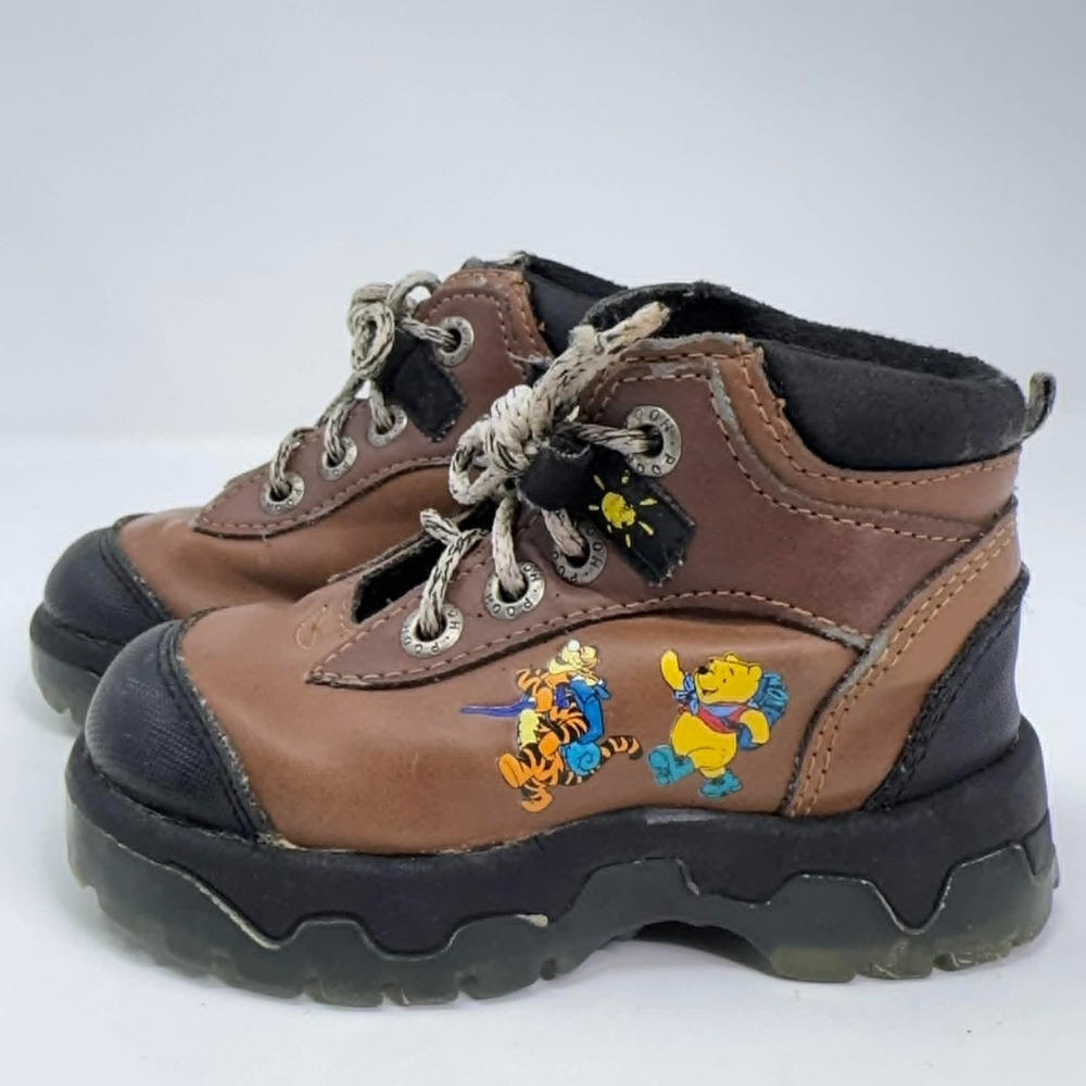 Disney Winnie The Pooh Toddler Hiking Boots‎ Size 6 Brown Trail Shoes Tigger Y2K